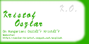 kristof oszlar business card